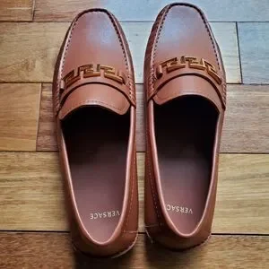 Versace | Shoes | New Versace Greca Brown Leather Calfskin  display picture 2
